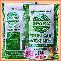 Phân Trùn Quế Sfarm Viên Nén 1kg bón cho nhiều loai cây, an toan cho rễ, dinh dưỡng dễ hấp thụ